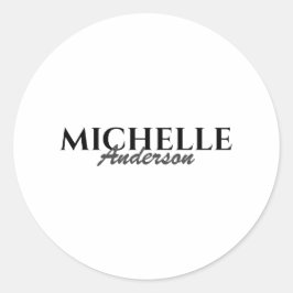 Simple Modern Monogram Runt Klistermärke