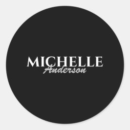 Simple Modern Monogram Runt Klistermärke