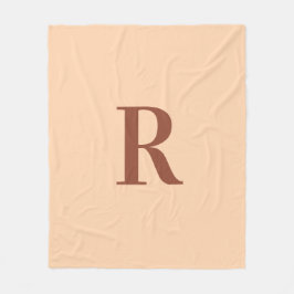 Simple Modern Monogram Terracotta Beige Fleecefilt