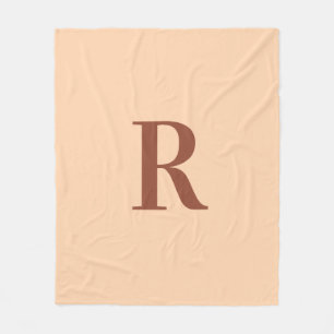 Simple Modern Monogram Terracotta Beige Fleecefilt