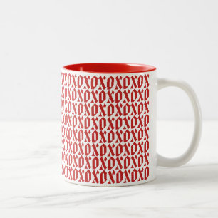 Simple Modern Mönster XOXO Valentine Day Kärlek Två-Tonad Mugg