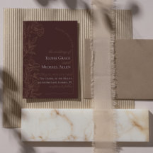 Simple Modern Mousse Brown bröllopsinbjudan