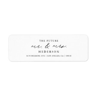 Simple Modern Mr och Mrs Returadress Etikett