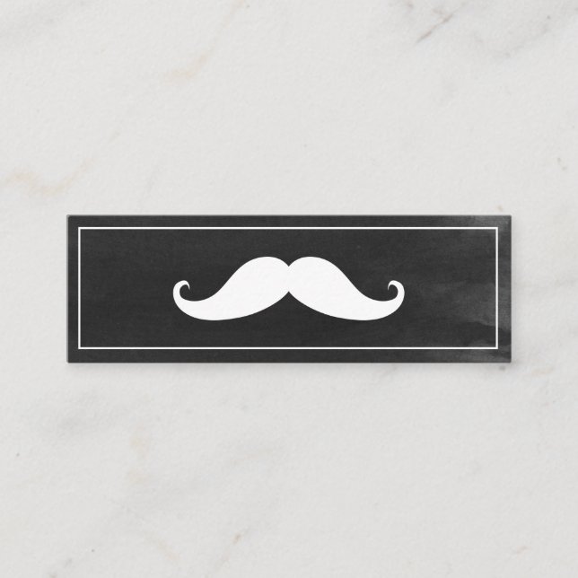 Simple Modern Mustache Barber Shop Mini Visitkort (Framsida)