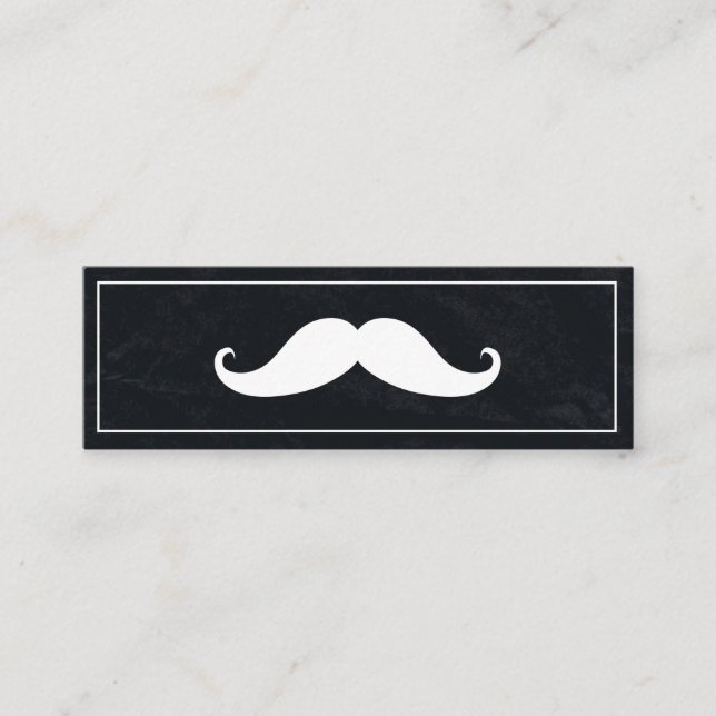 Simple Modern Mustache Barber Shop Mini Visitkort (Framsida)