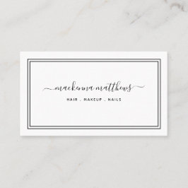 Simple Modern Namnteckning Hair Stylist Salon Visitkort