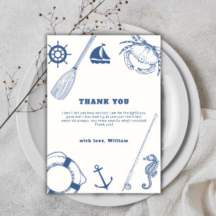 Simple Modern Nautical FishBoy Shower Tack Kort