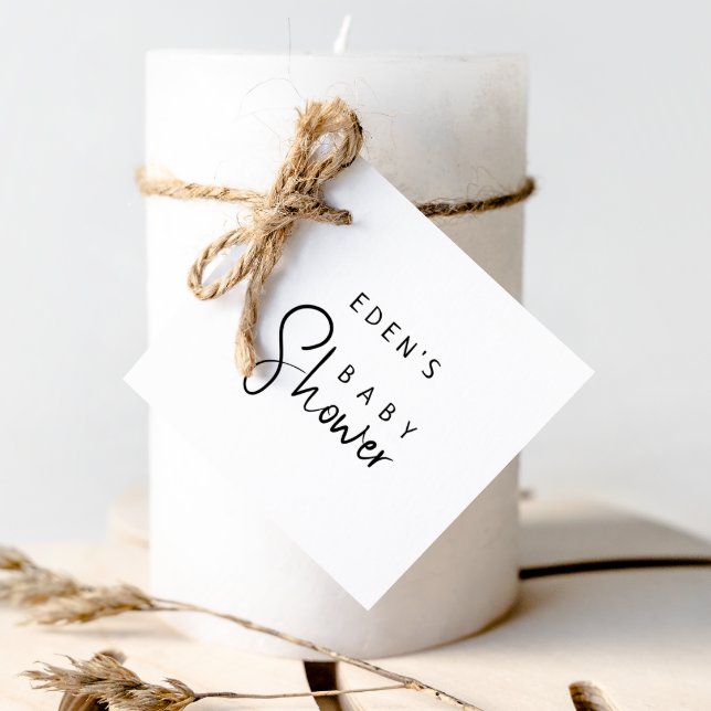 Simple Modern Neutralt Baby Shower Gåvor Etiketter (Skapare uppladdad)