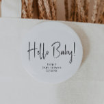 Simple Modern Neutralt Baby Shower Hej Baby Knapp<br><div class="desc">Fira din lilla med vår enkla, moderna neutralt babydusch hej baby, med en minimalistisk svartvit design som är modern och söt. Med sin rena, boho-inspirerade estetik är contemporaryn, gender-neutralt-vibe perfekten för att välkomna en pojke eller flicka under vilken säsong som helst - oavsett om det är fall, vinter, vår eller...</div>