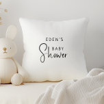 Simple Modern Neutralt Baby Shower Kudde<br><div class="desc">Fira din lilla med vår enkla moderna neutralt babyduschskruv, med en minimalistisk svartvit design som är modern och söt. Med sin rena, boho-inspirerade estetik är contemporaryn, gender-neutralt-vibe perfekten för att välkomna en pojke eller flicka under vilken säsong som helst - oavsett om det är fall, vinter, vår eller senare. Den...</div>
