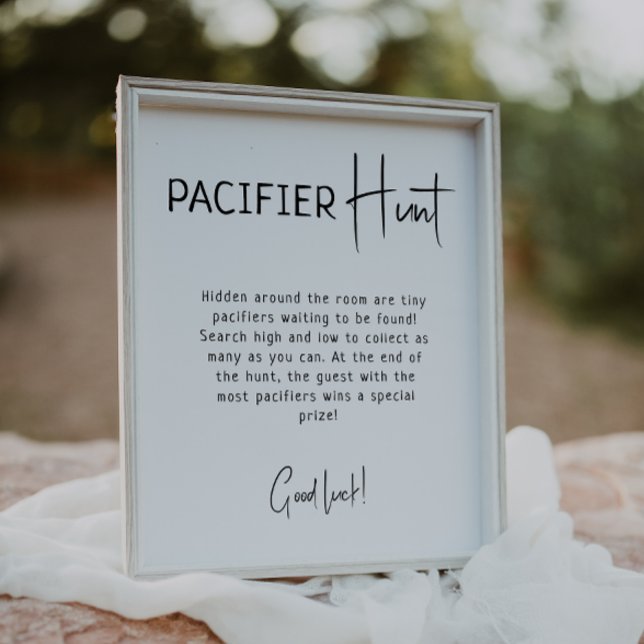 Simple Modern Neutralt Baby Shower Nappar Hunt Poster (Skapare uppladdad)