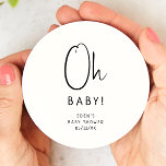 Simple Modern Neutralt Baby Shower Oh Baby! Underlägg Papper Rund<br><div class="desc">Fira din lilla med vår enkla moderna neutralt babydusch på baby runt papper underlägg, med en minimalistisk svartvit design som är modern och söt. Med sin rena, boho-inspirerade estetik är contemporaryn, gender-neutralt-vibe perfekten för att välkomna en pojke eller flicka under vilken säsong som helst - oavsett om det är fall,...</div>