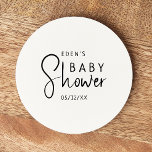 Simple Modern Neutralt Baby Shower Underlägg Papper Rund<br><div class="desc">Fira din lilla med vår enkla moderna neutralt babydusch runt papper underlägg, med en minimalistisk svartvit design som är modern och söt. Med sin rena, boho-inspirerade estetik är contemporaryn, gender-neutralt-vibe perfekten för att välkomna en pojke eller flicka under vilken säsong som helst - oavsett om det är fall, vinter, vår...</div>