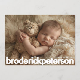 Simple Modern Newborn Photo Birth Meddelande