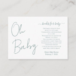 Simple Modern Oh Baby Sage Grönt Baby Shower Tilläggskort