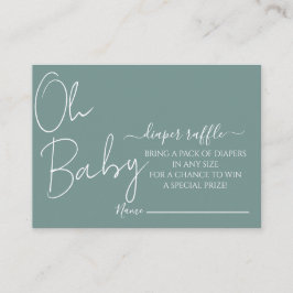Simple Modern Oh Baby Sage Grönt Baby Shower Tilläggskort