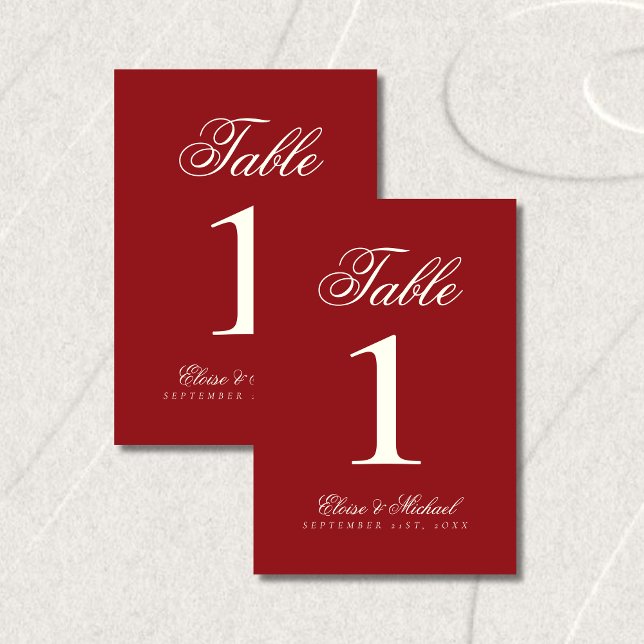 Simple Modern Old Money Wedding Bordsnummer (Simple Modern Old Money Wedding Table Number)
