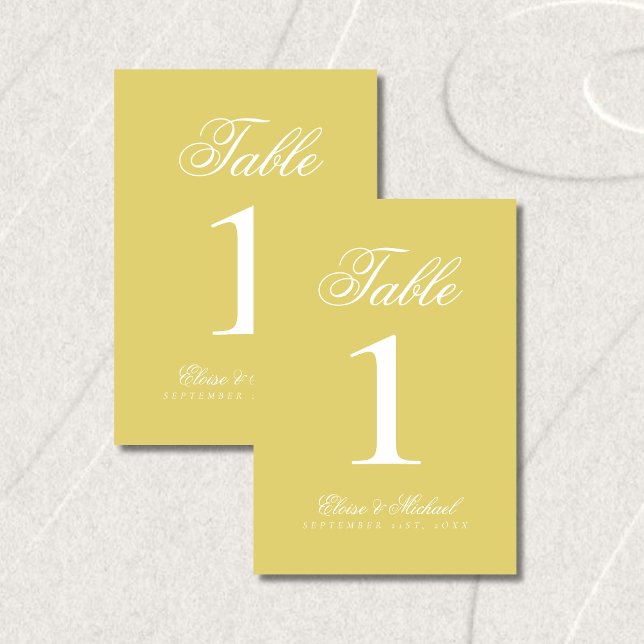 Simple Modern Old Money Wedding Bordsnummer (Simple Modern Old Money Wedding Table Number)