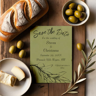 Simple Modern Oliv grönt Olive Gren Photo Spara Datumet
