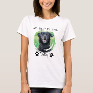 Simple Modern Pet Best Friend Photo Namn T Shirt