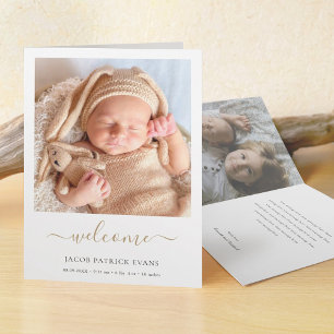 Simple Modern Photo Anpassningsbar Birth Meddelande