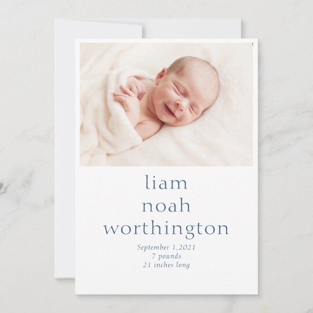 Simple Modern Photo Baby Meddelande (Framsida)