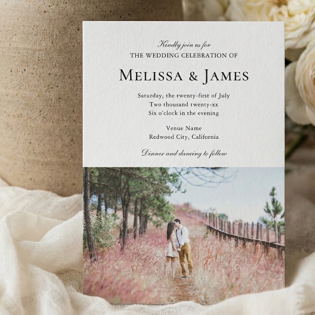 Simple Modern Photo Bröllop Inbjudningar (Skapare uppladdad)