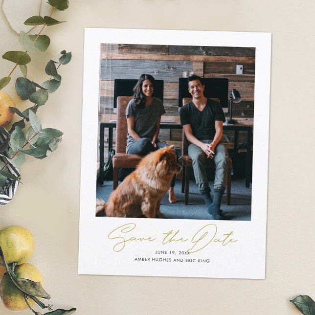 Simple Modern Photo Bröllop spara datum Meddelande Vykort (Skapare uppladdad)