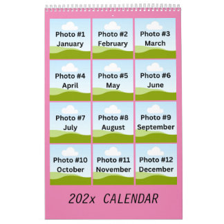 Simple Modern Photo Collage Minimalist Anpassnings Kalender