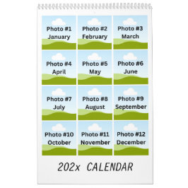 Simple Modern Photo Collage Minimalist Anpassnings Kalender