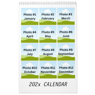 Simple Modern Photo Collage Minimalist Anpassnings Kalender