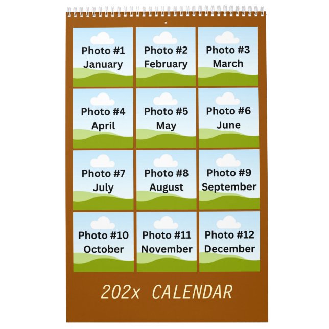 Simple Modern Photo Collage Minimalist Anpassnings Kalender (Omslag)