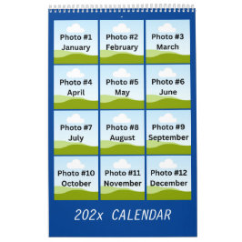 Simple Modern Photo Collage Minimalist Anpassnings Kalender