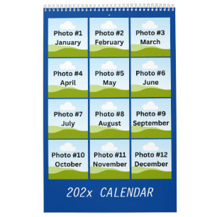 Simple Modern Photo Collage Minimalist Anpassnings Kalender