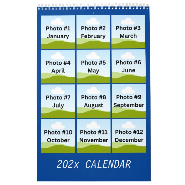 Simple Modern Photo Collage Minimalist Anpassnings Kalender (Omslag)