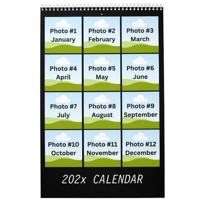 Simple Modern Photo Collage Minimalist Anpassnings Kalender (Omslag)