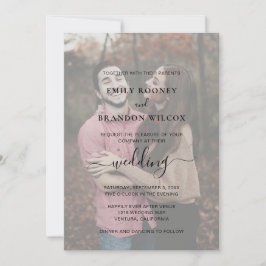 Simple Modern Photo Elegant bröllop Inbjudningar