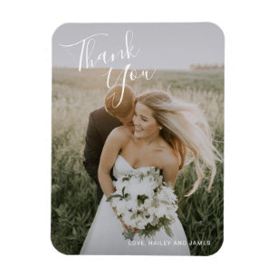 Simple Modern Photo Elegant bröllop Magnet