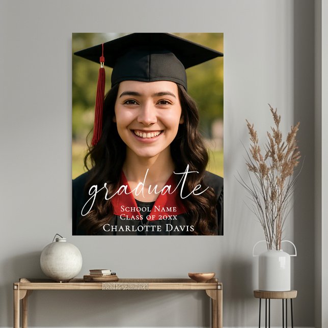Simple modern photo Graduation Party welcome Poster (Skapare uppladdad)