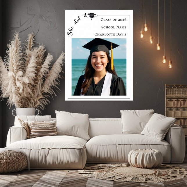 Simple modern photo Graduation Party welcome Poster (Skapare uppladdad)