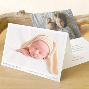 Simple Modern Photo Nyfödd bebis Birth Meddelande