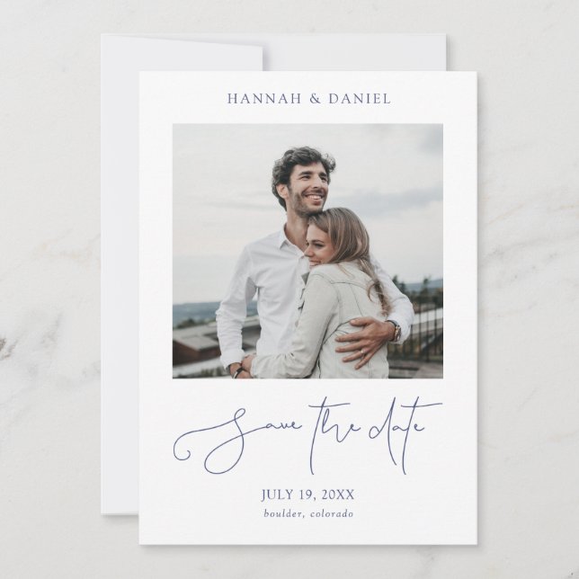 Simple Modern Photo Save the Date Inbjudan Templat (Framsida)