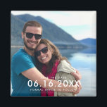 Simple Modern Photo Wedding Save the Date Magnet<br><div class="desc">Modern photo wedding save the date magnets. Customize with your photo and wedding date.</div>