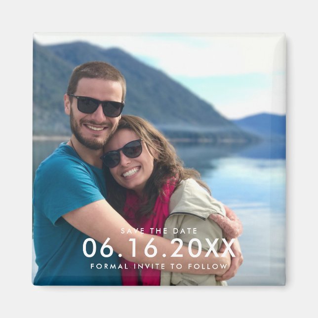 Simple Modern Photo Wedding Save the Date Magnet (Framsidan)