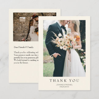 Simple Modern Photo Wedding Tack Kort