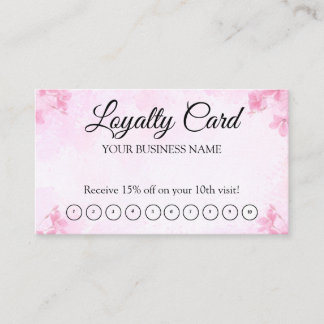 Simple Modern Pink Loyalty QR Code Visitkort