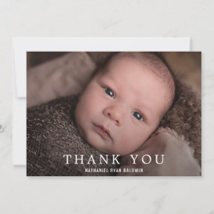 Simple Modern Pojke Photo Baby Shower Tack Kort