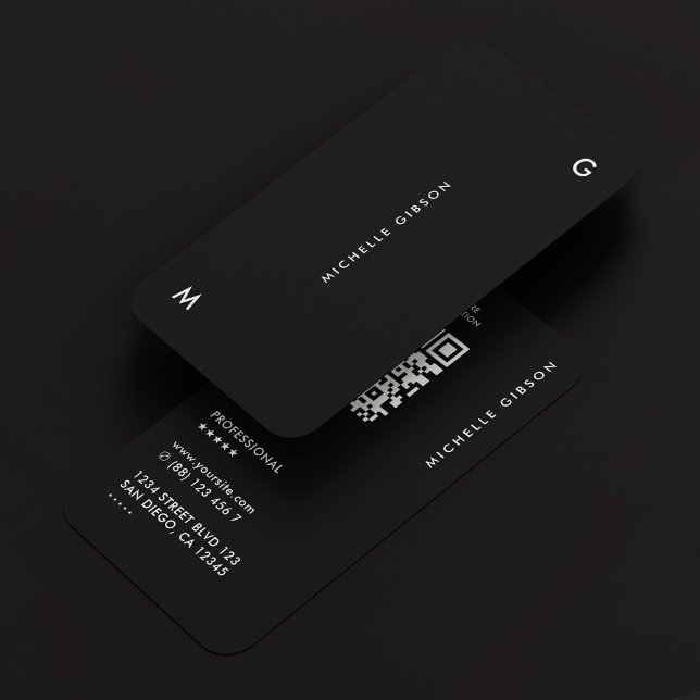 Simple Modern Professionell Black Visitkort (Simple Modern Professional Black Business Card
)