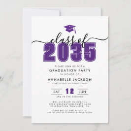 Simple Modern Purple Graduation Party Inbjudningar