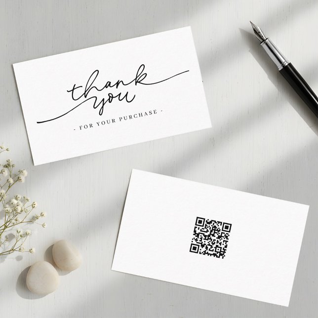 Simple Modern QR code Thank You Stylish Visitkort (Skapare uppladdad)